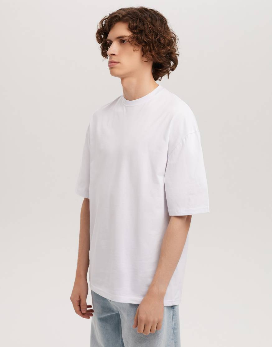 Белая футболка мужская Oversize оптом